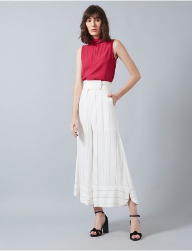 calça pantacourt larga