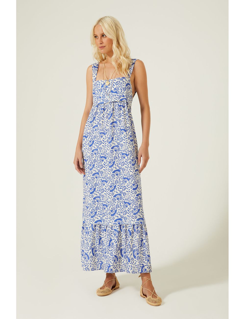 Vestido Longo Estampa Areal