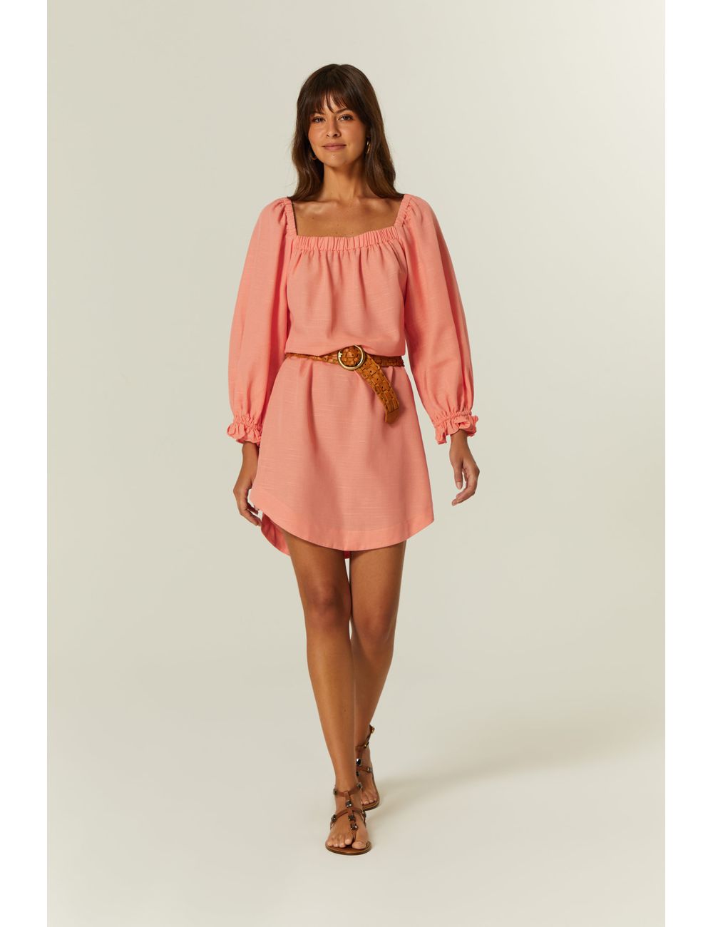 Vestido Curto Manga Bufante