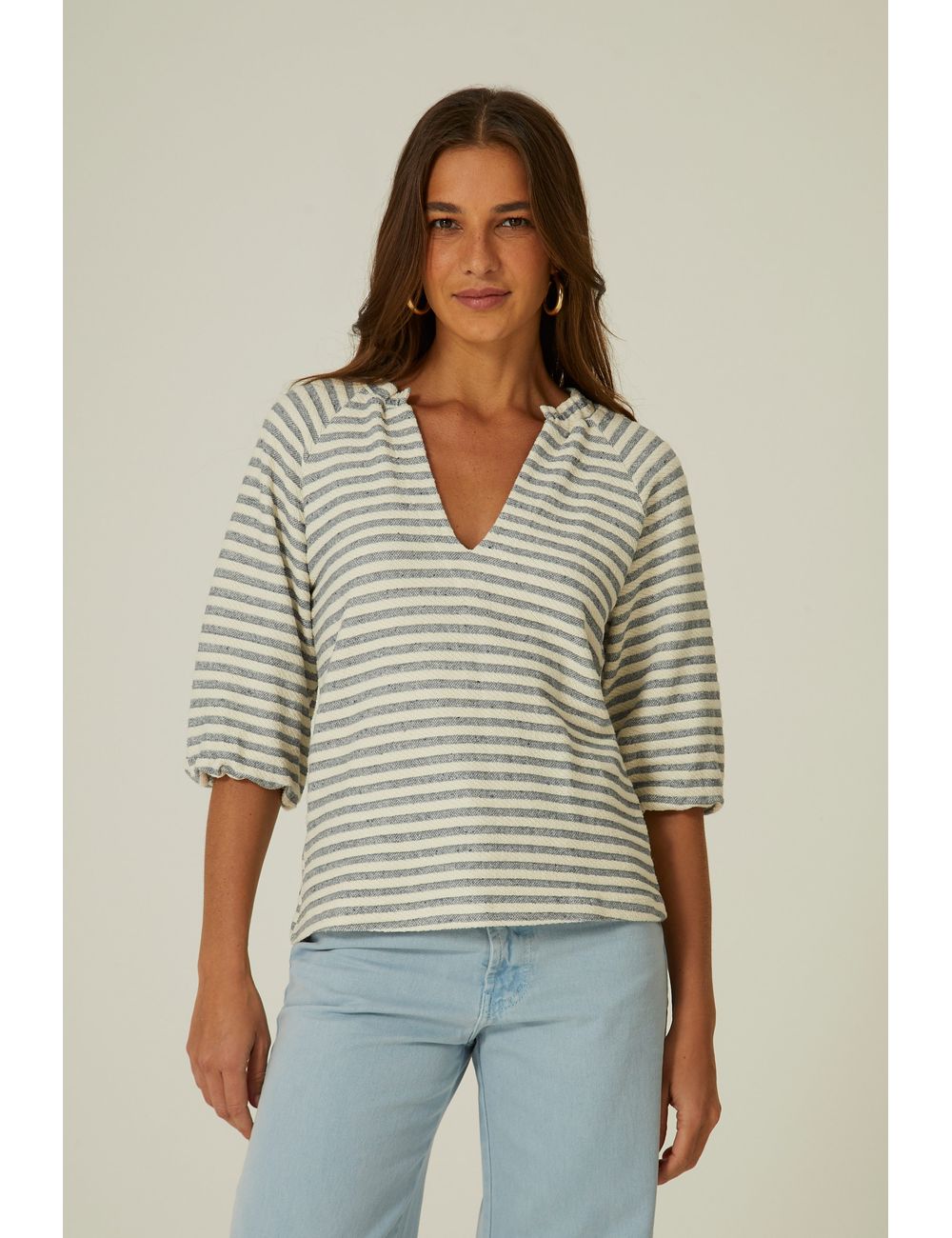 Blusa Bata Listra Balneário