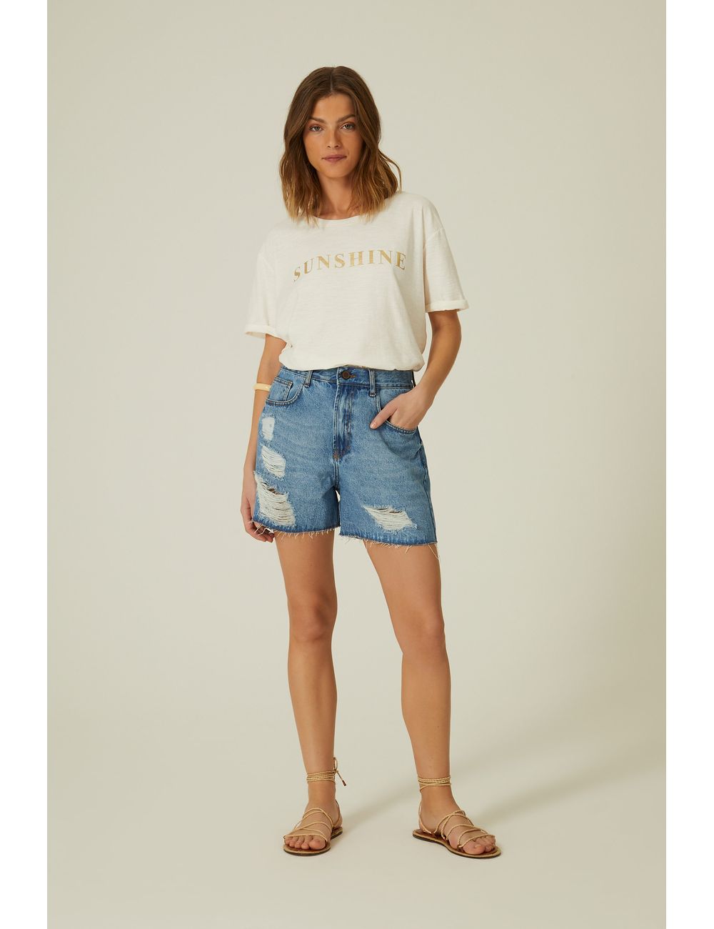 Short Jeans Blue Destroyed