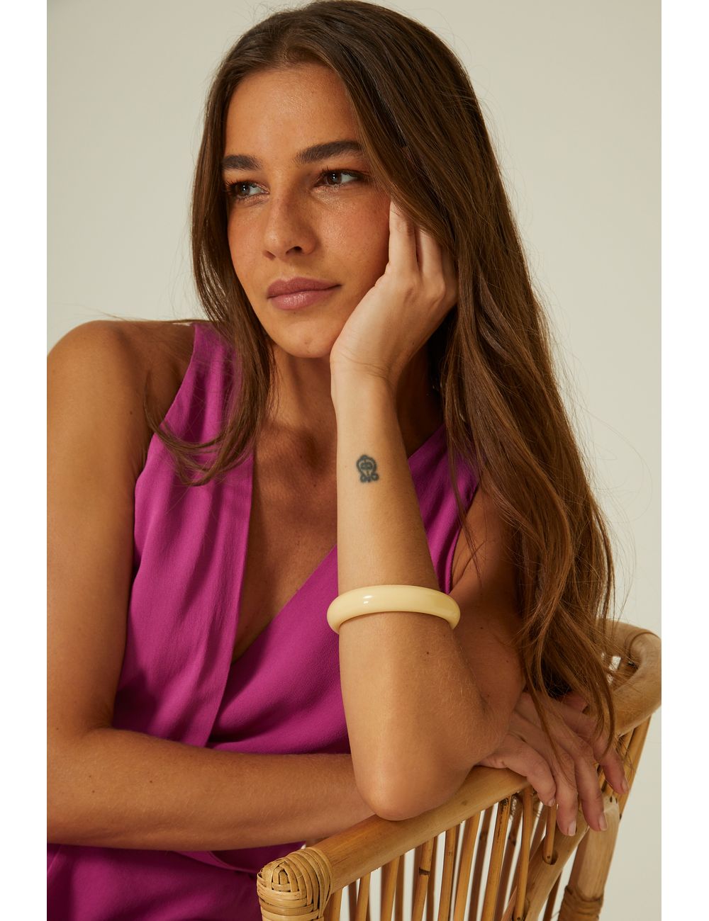 Pulseira Resina Lisa - Off White / U