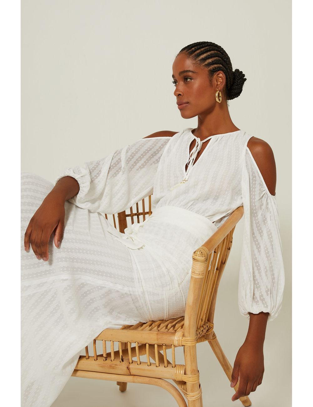 Vestido Longo Jacquard Acropole