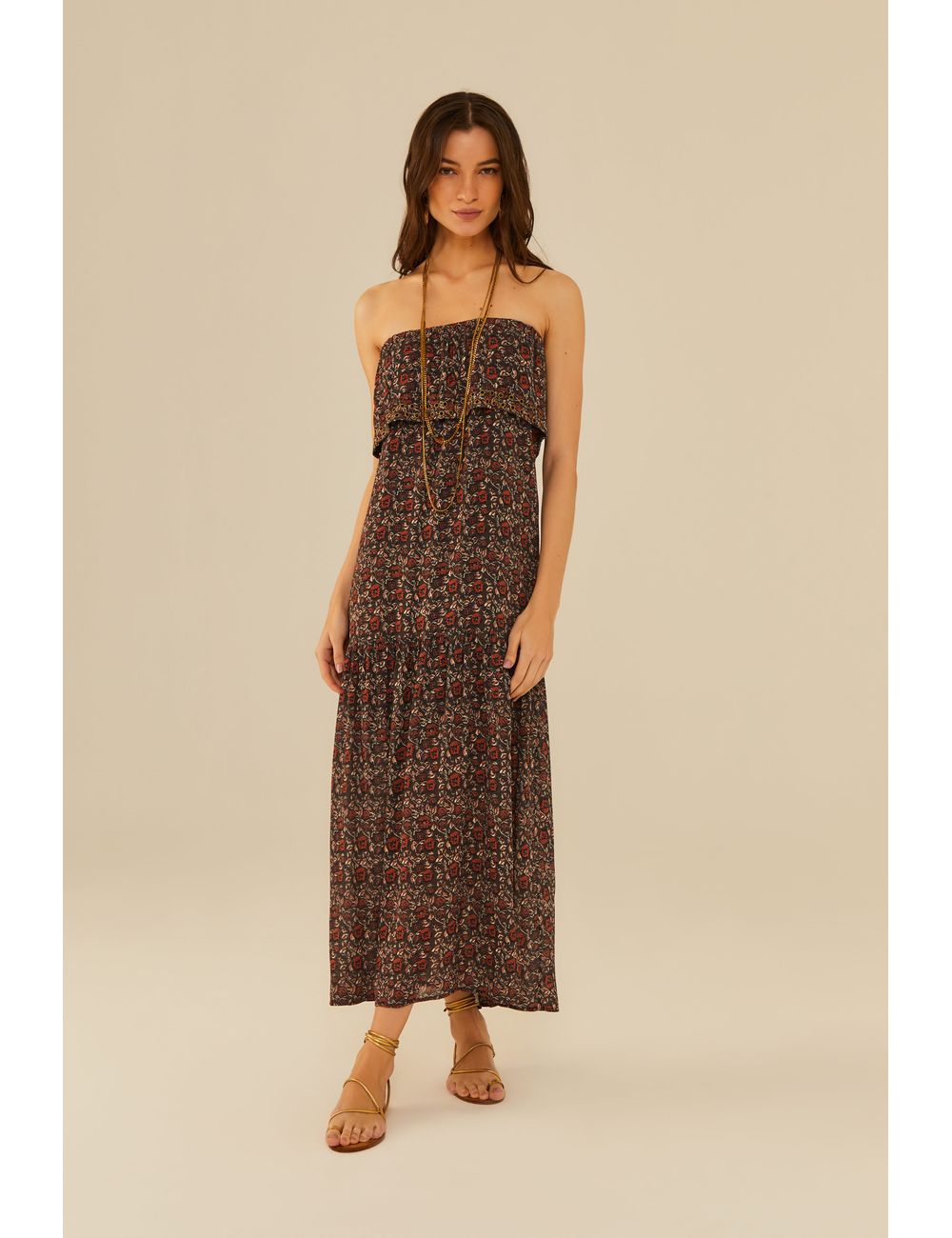 Vestido Midi Ggt Estampa Primula