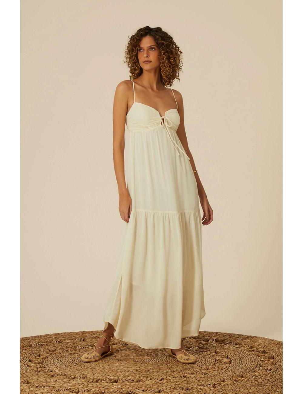 Vestido Ggt Midi Busto Pregueado