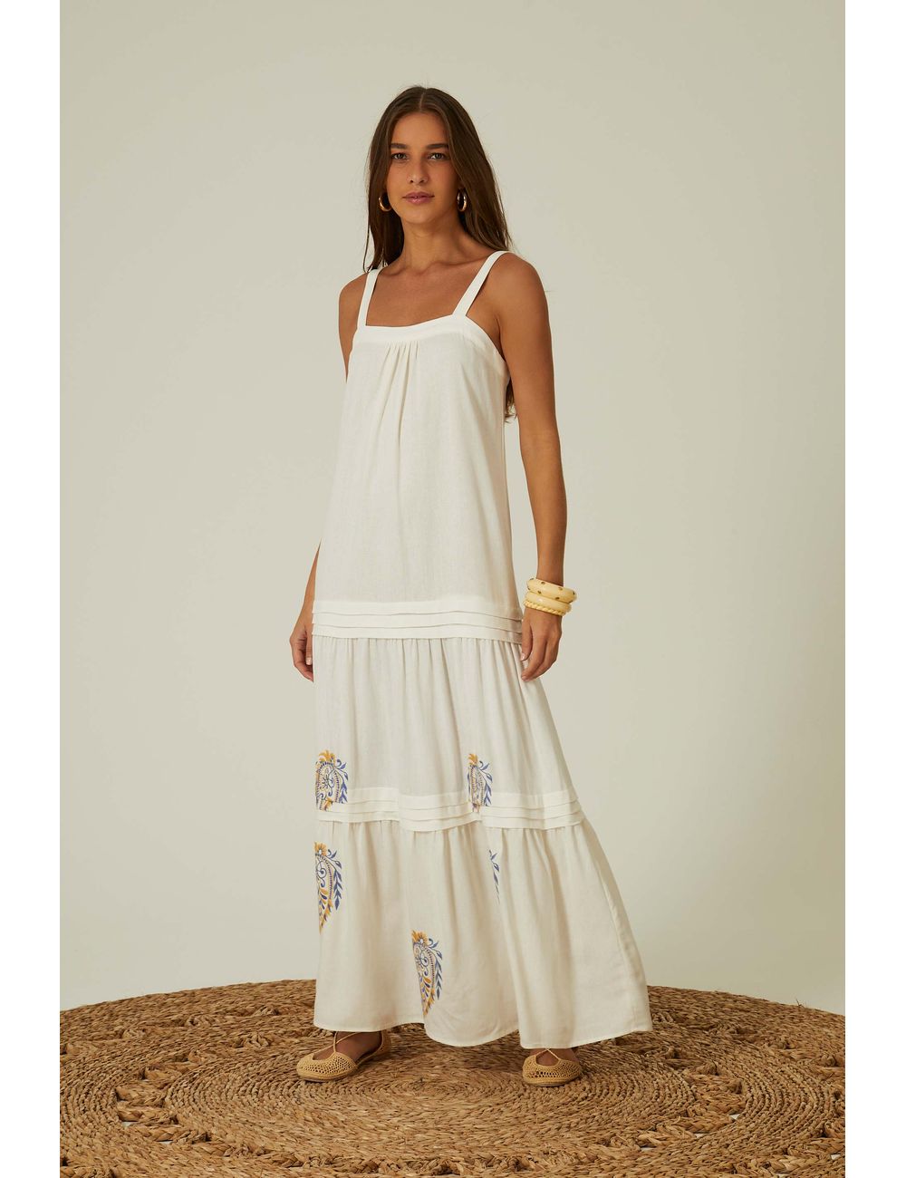 Vestido Bordado Cashmere Floral