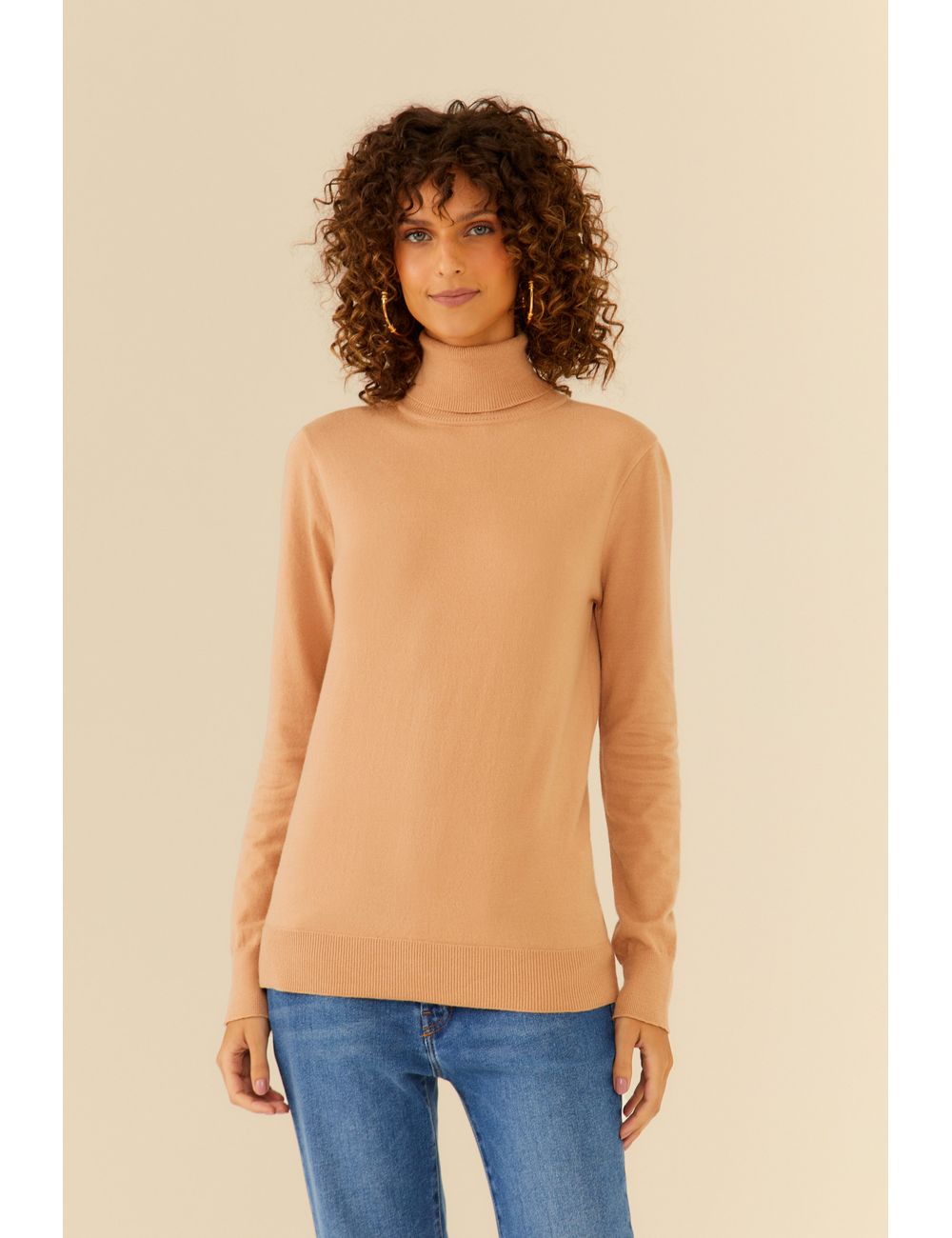 Blusa Tricot Gola Rolê