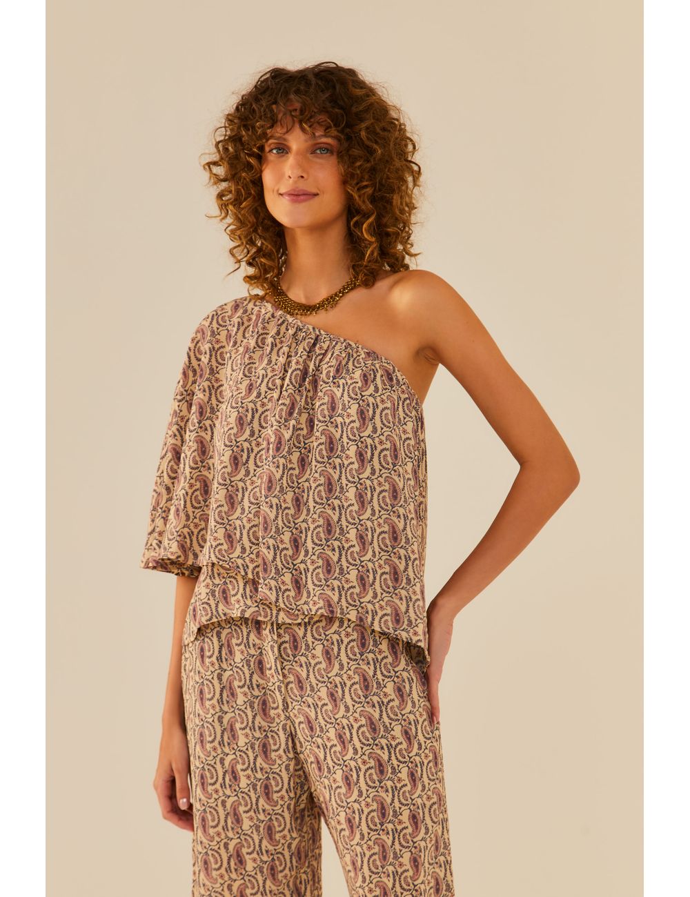 Blusa Um Ombro Só Ggt Estampa Mumbai