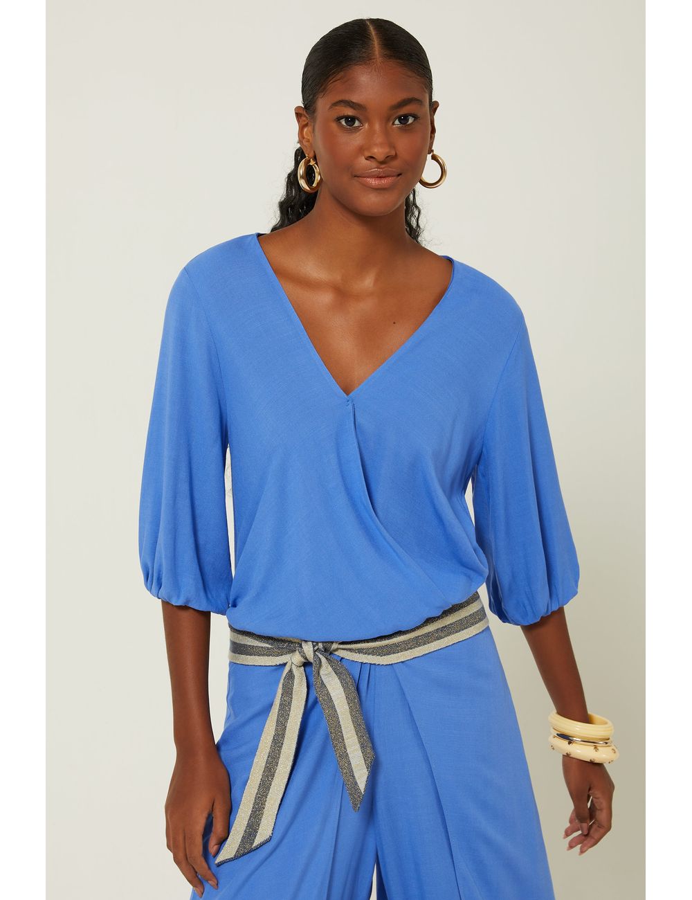 Blusa Transpasse Prega