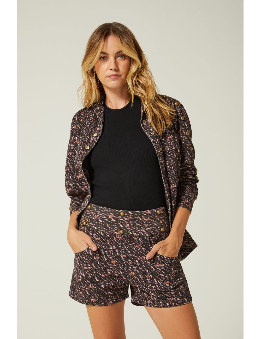 Short Sarja Estampa Caicos