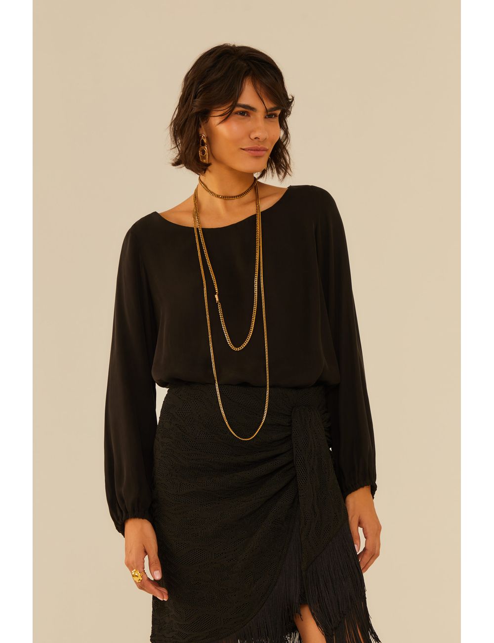 Blusa Manga Longa Cupro