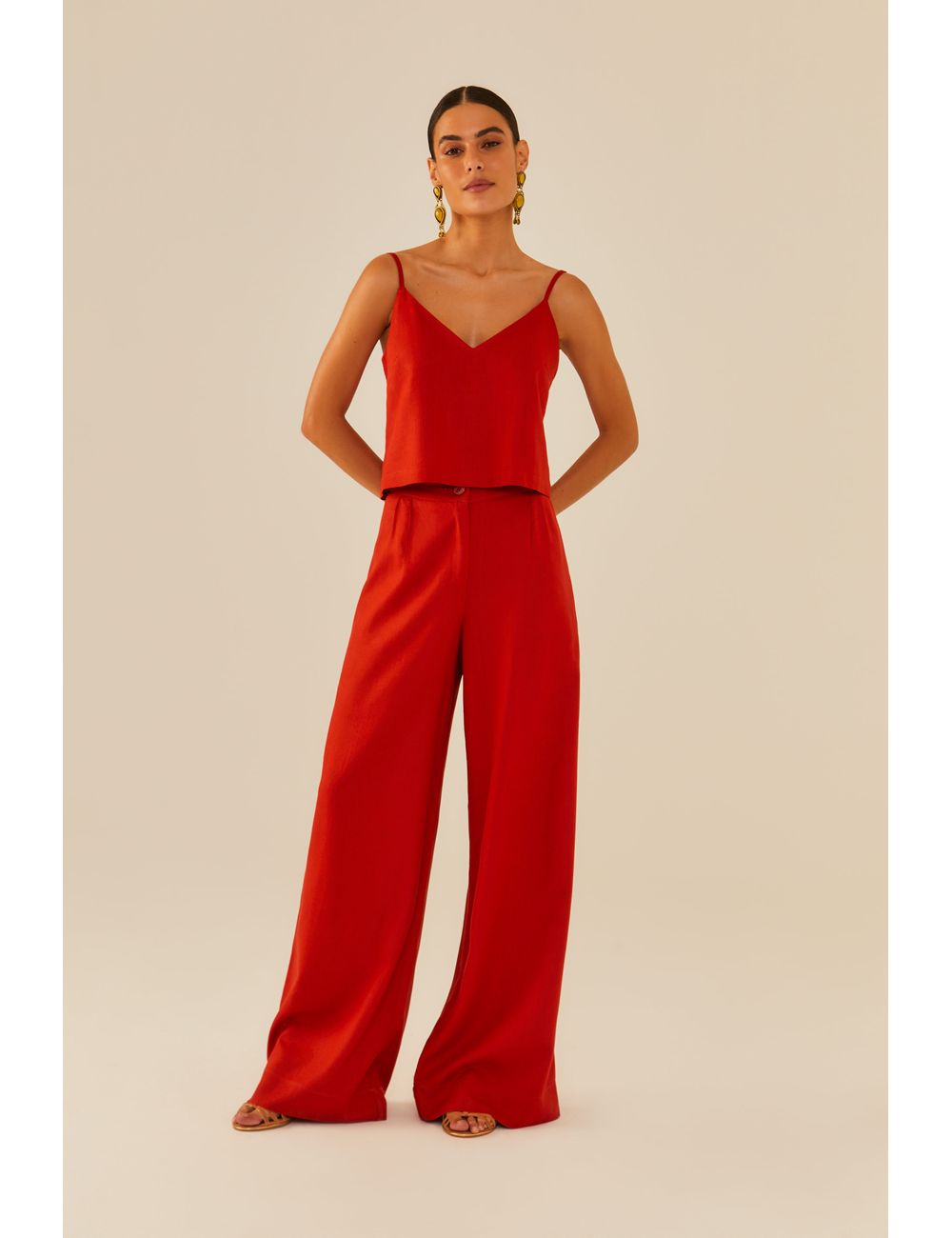 Calça Pantalona Pregas