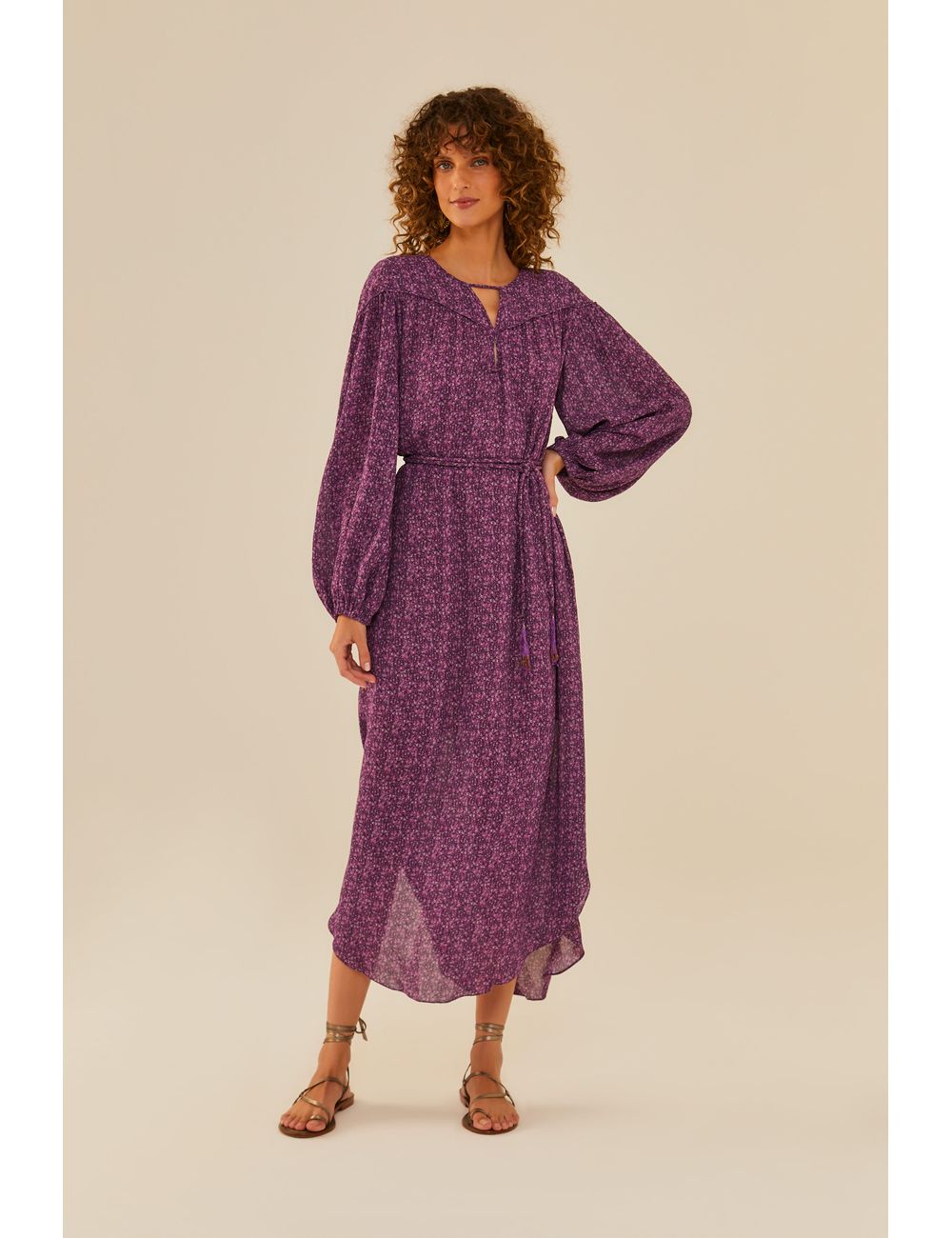 Vestido Midi Ggt Estampa Matiz