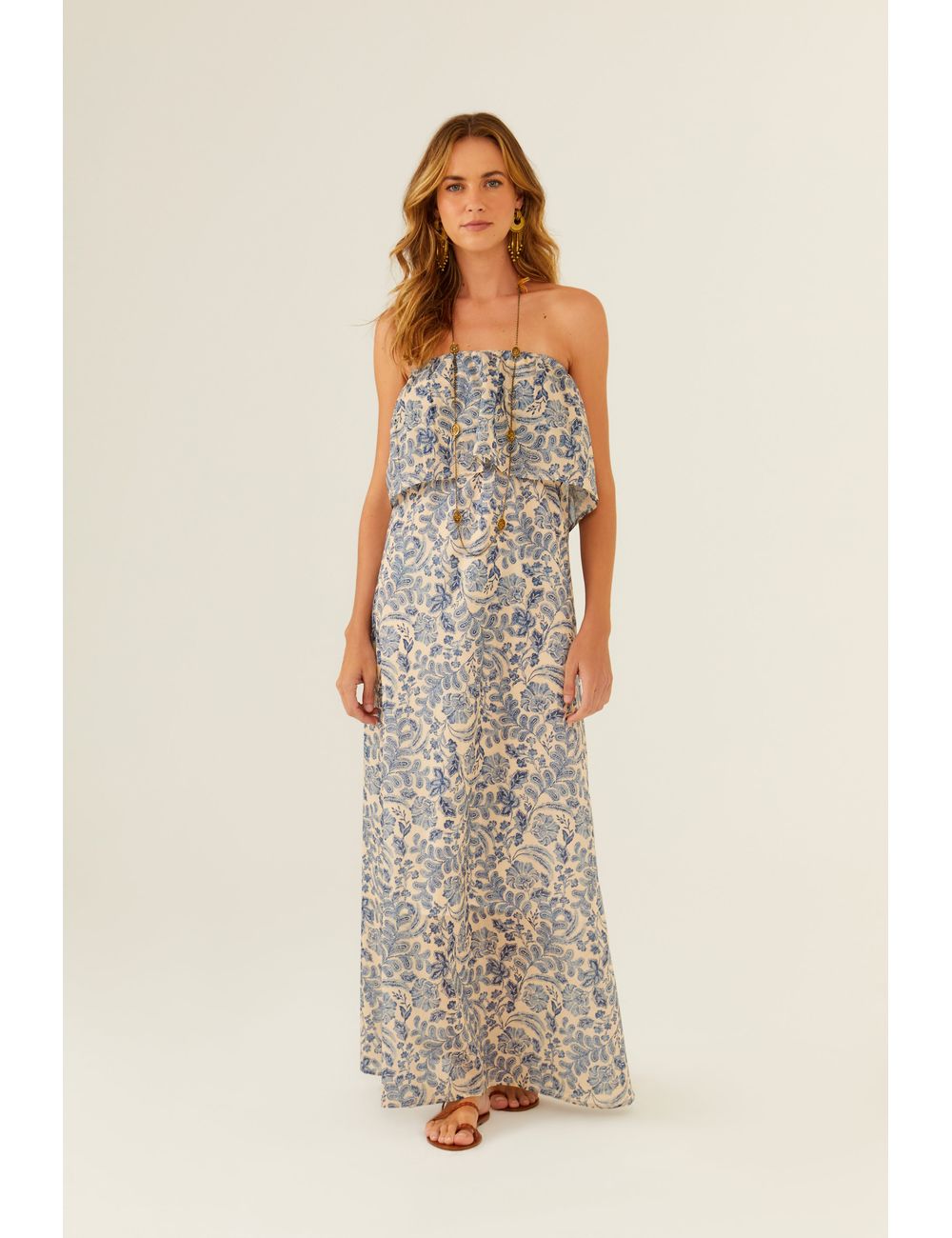 Vestido Longo Estampa Floral Taj