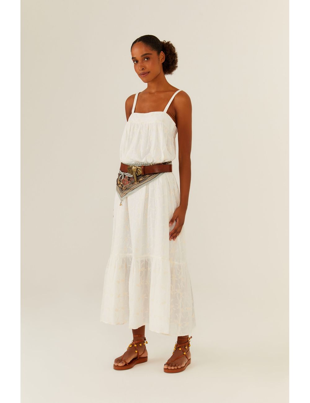 Vestido Midi Bordado Primavera
