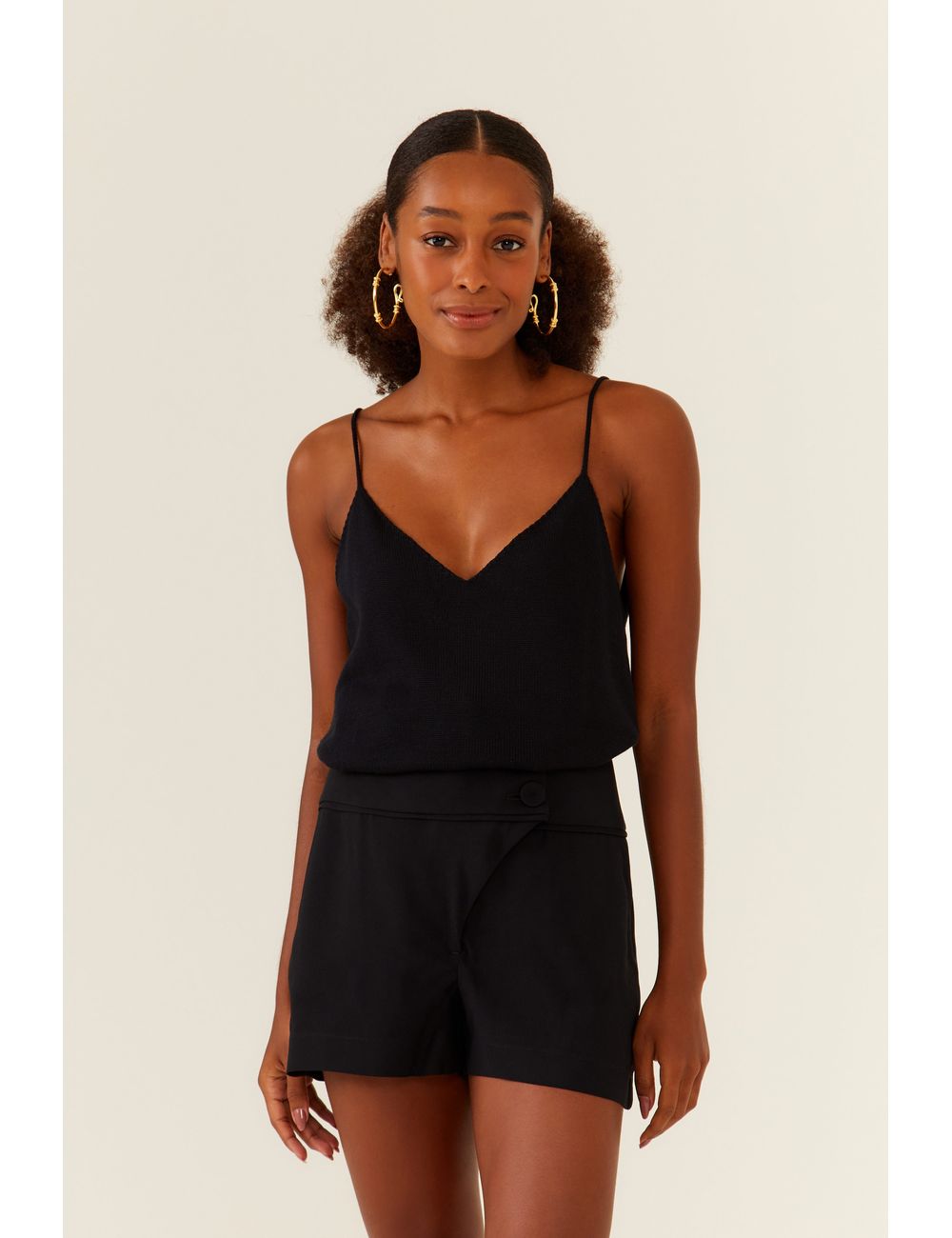 Blusa Tricot Alcinha Pespontada