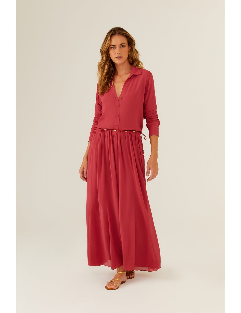 Saia Midi Ggt Vazado Metais