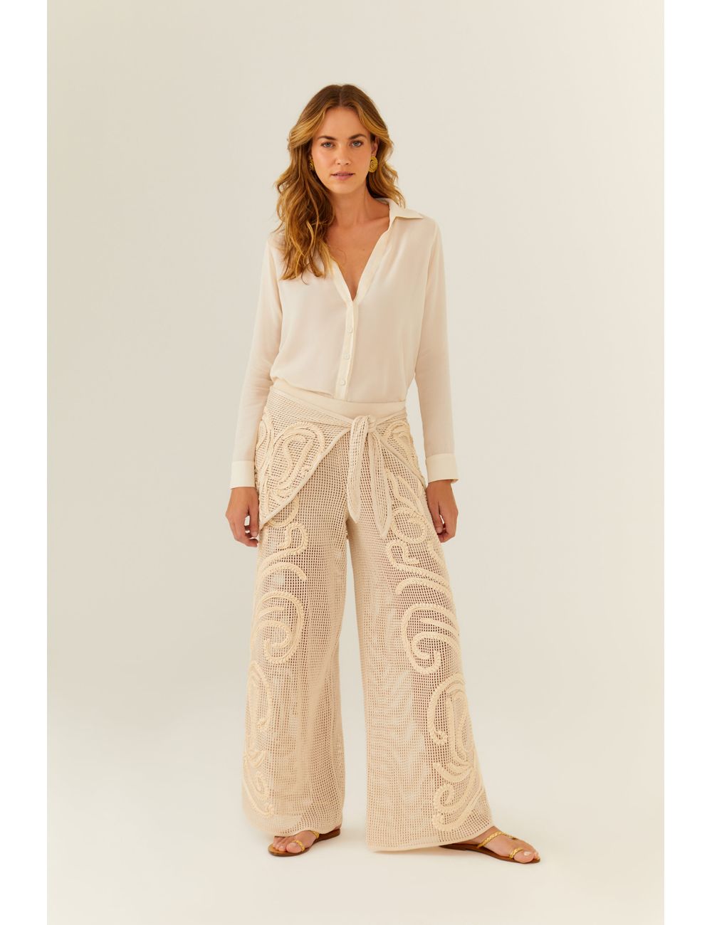 Calça Tricot Bordado Corneli