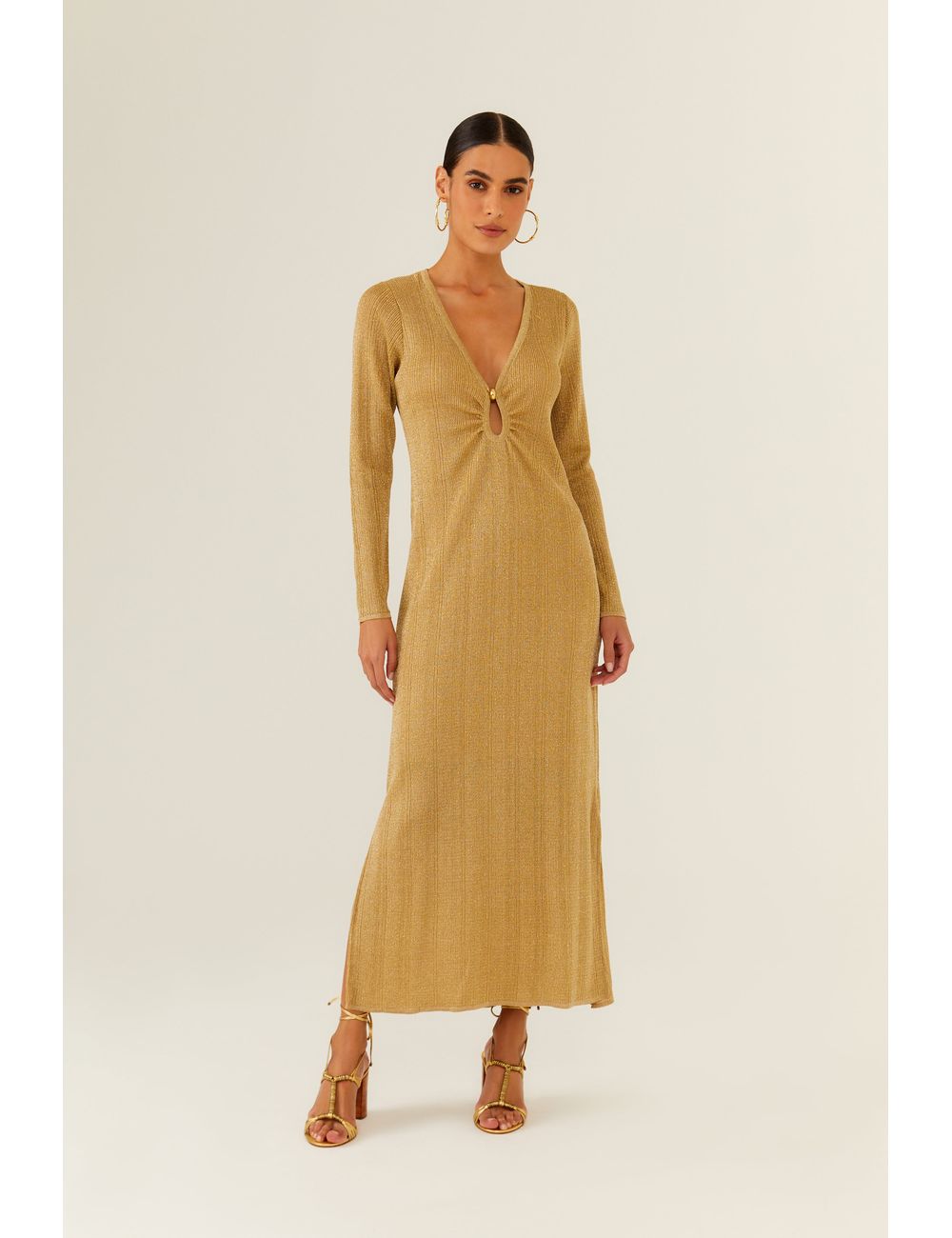 Vestido Tricot Lurex Argola