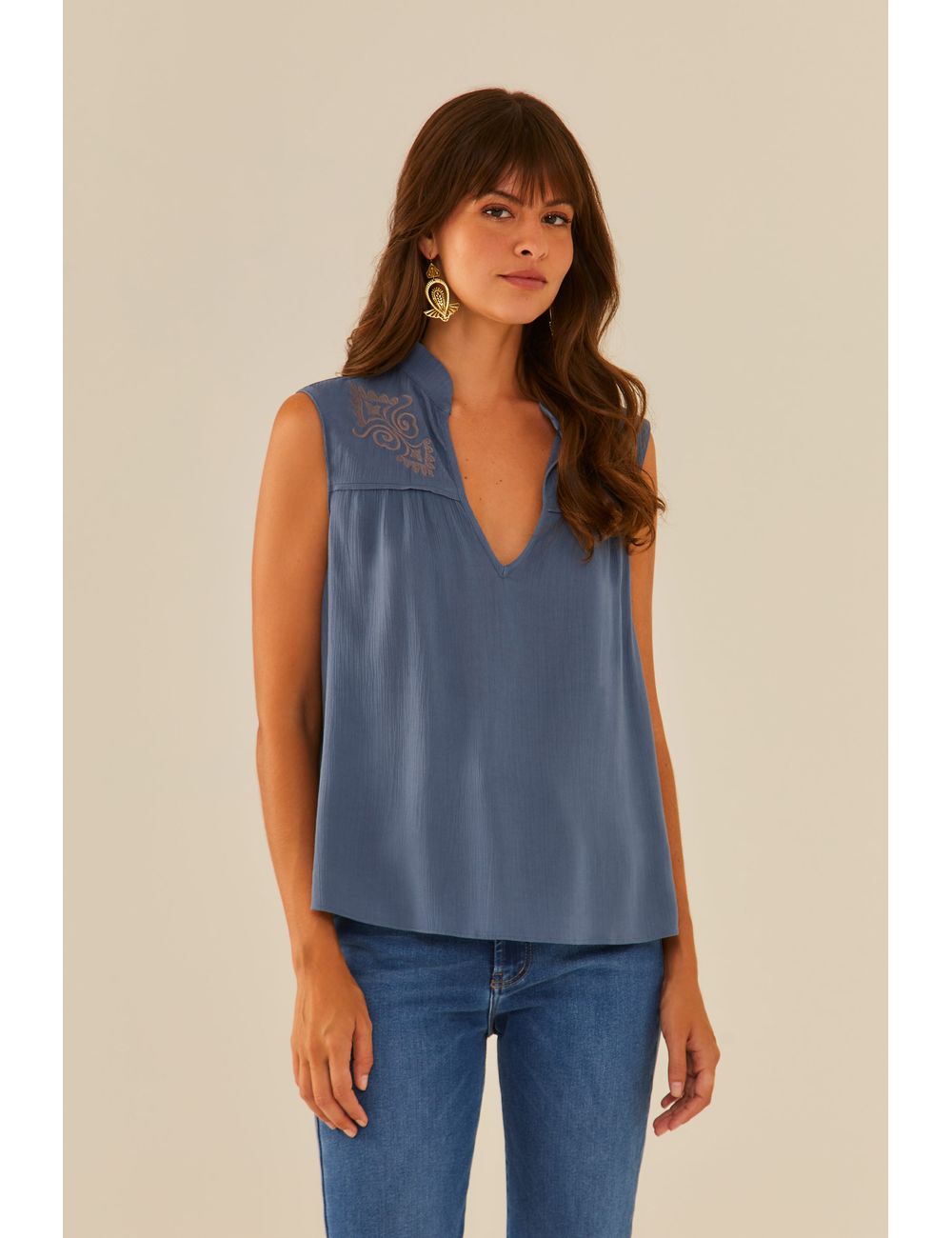 Blusa Pala Bordado India