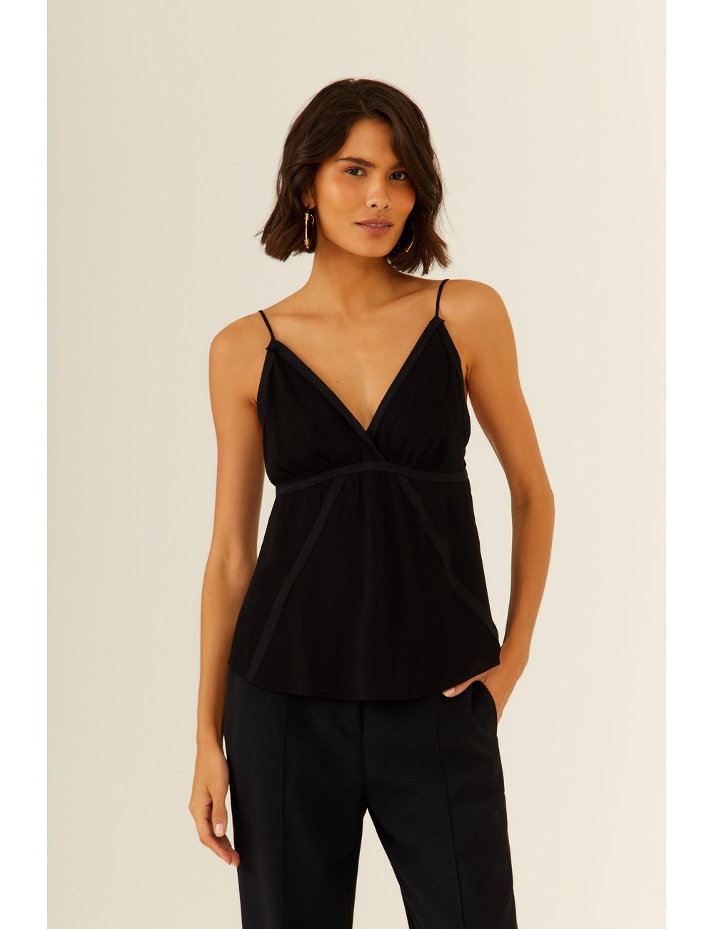 Blusa De Alça Ggt Tiras Crepe