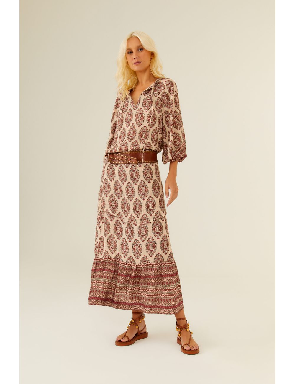 Saia Midi Estampa Johri