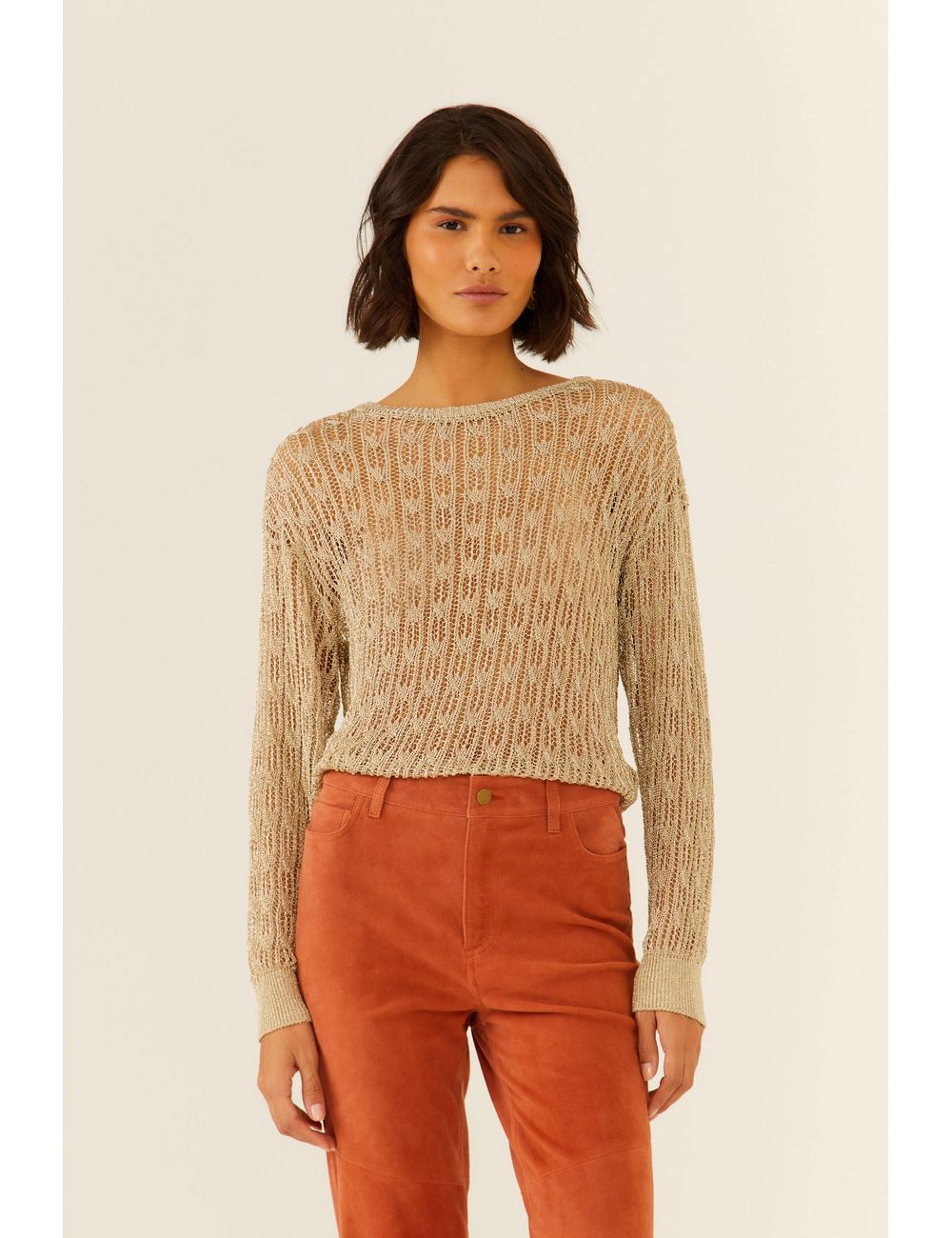 Blusa Tricot Fio Metalizado