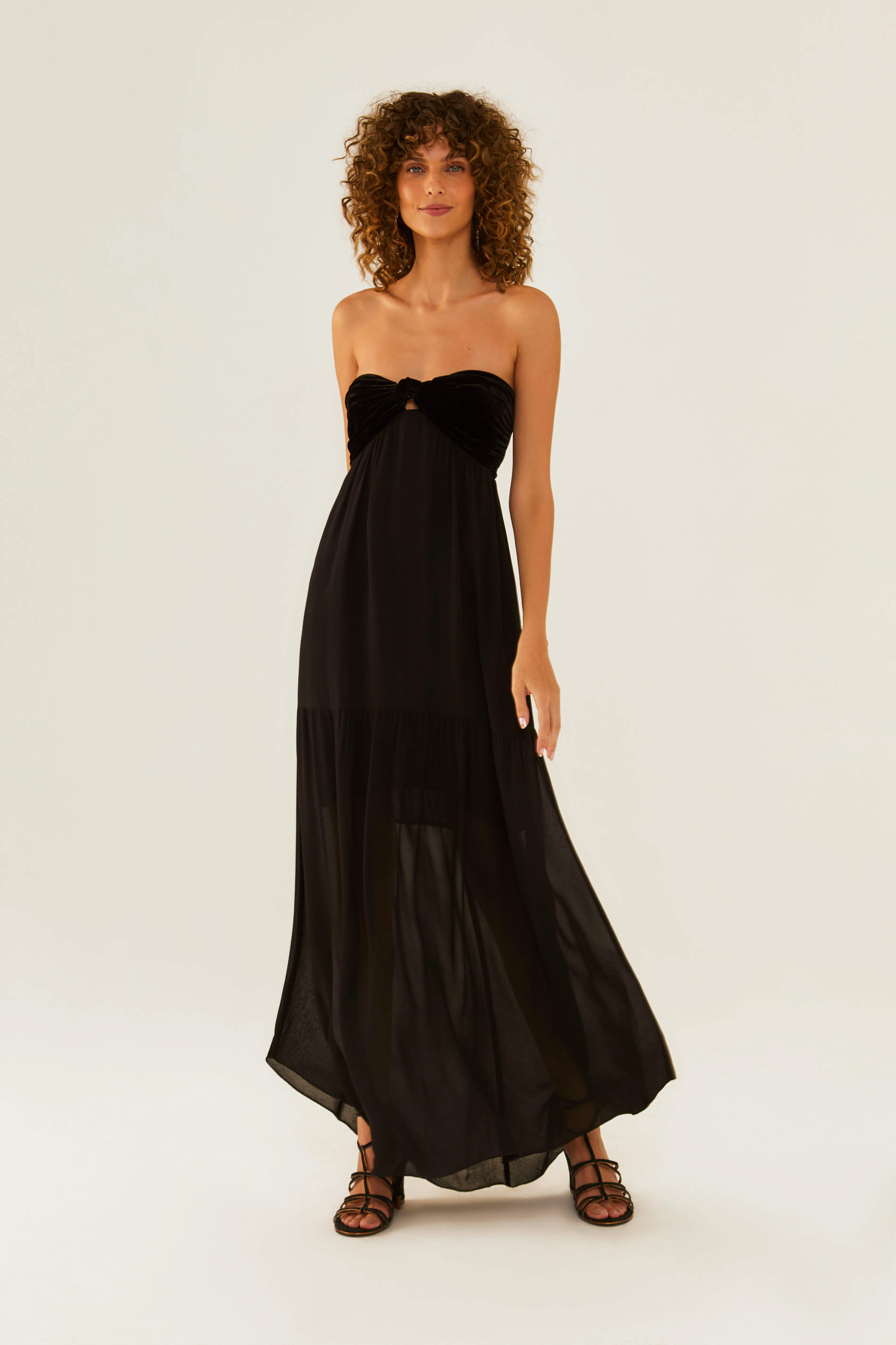 Vestido Midi Ggt e Veludo