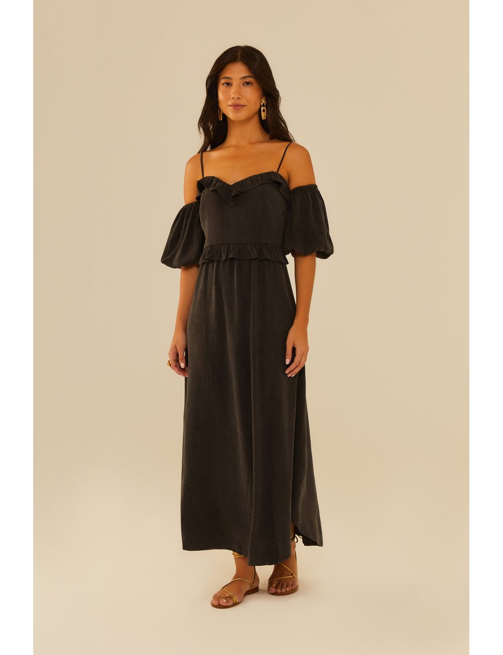 Vestido Midi Babados