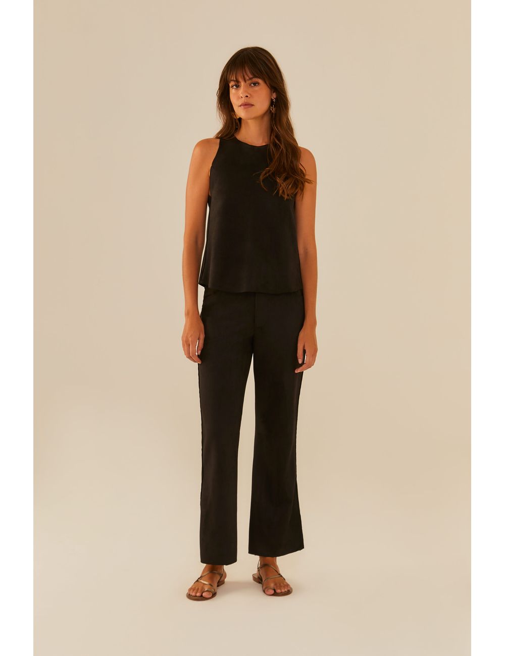Calça Fenda Barra Suede