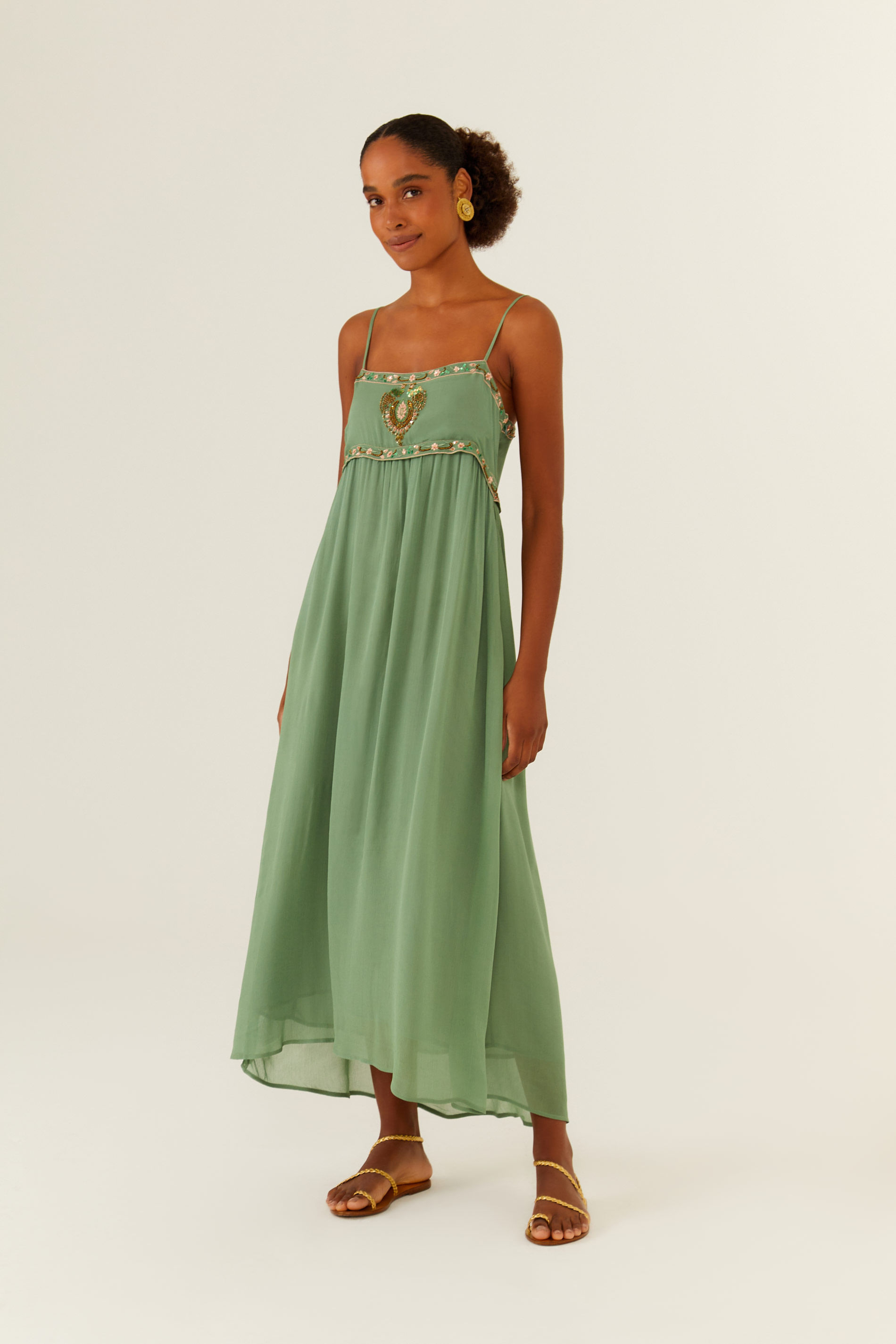 Vestido Midi Ggt Pala Bordada