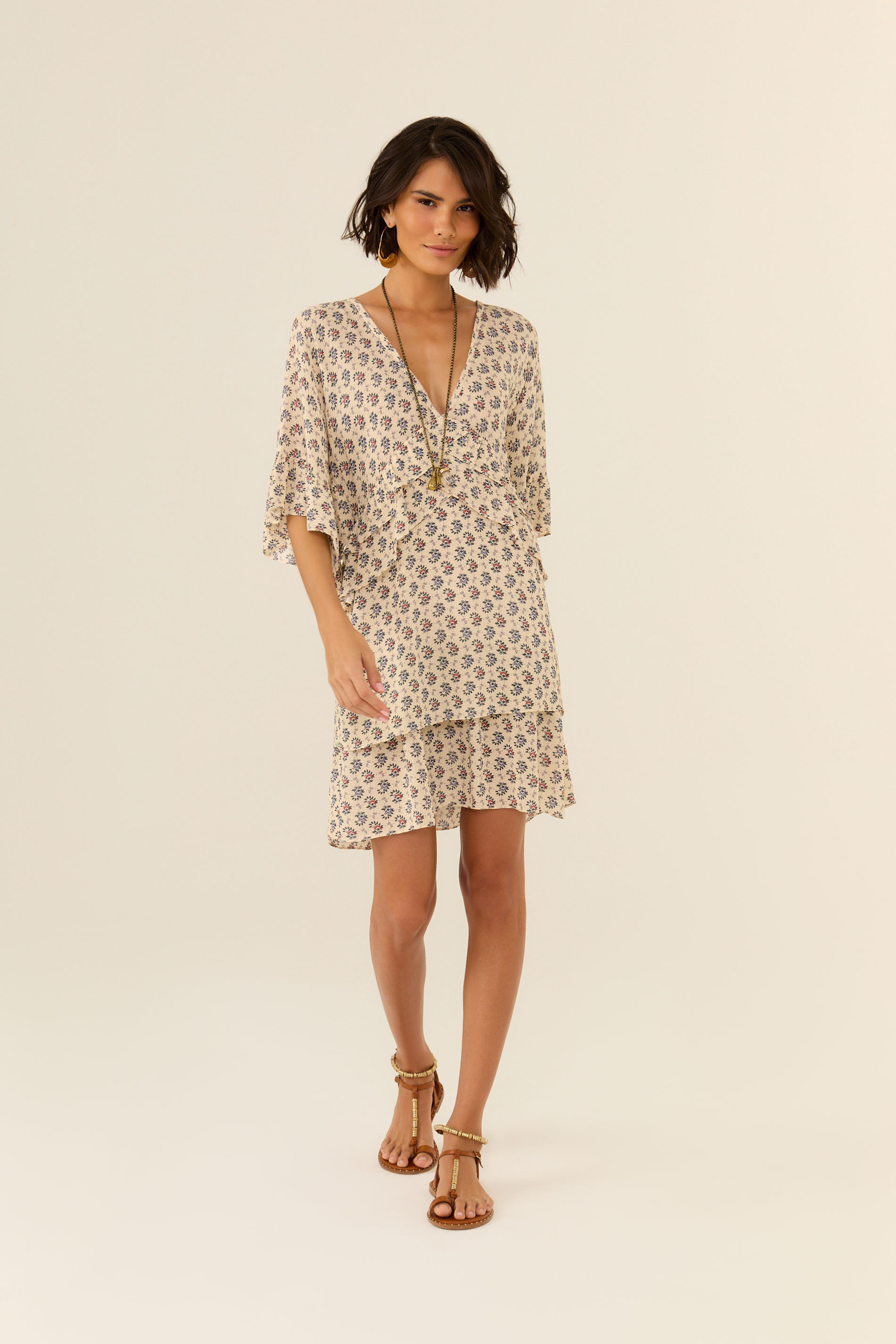 Vestido Curto Ggt Estampa Gaya