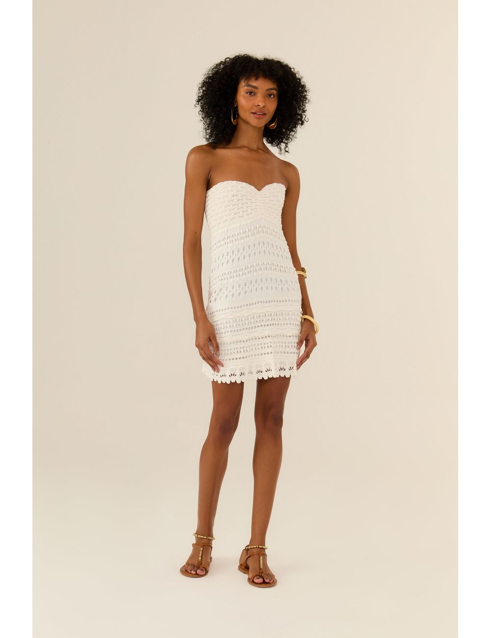 Vestido Tricot Sem Alça Crochet