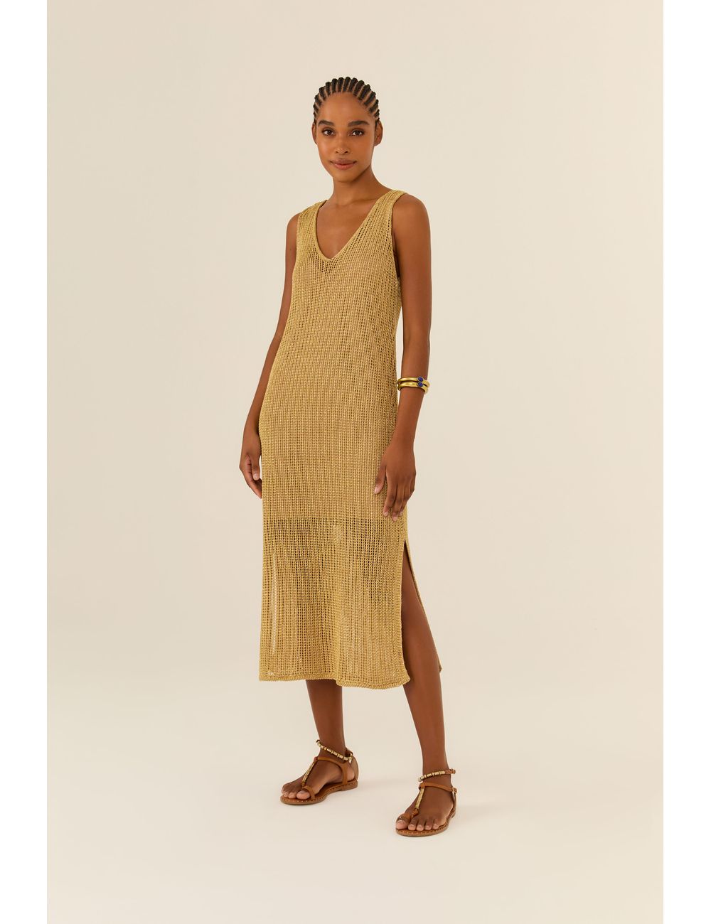 Vestido Tricot Midi Telado