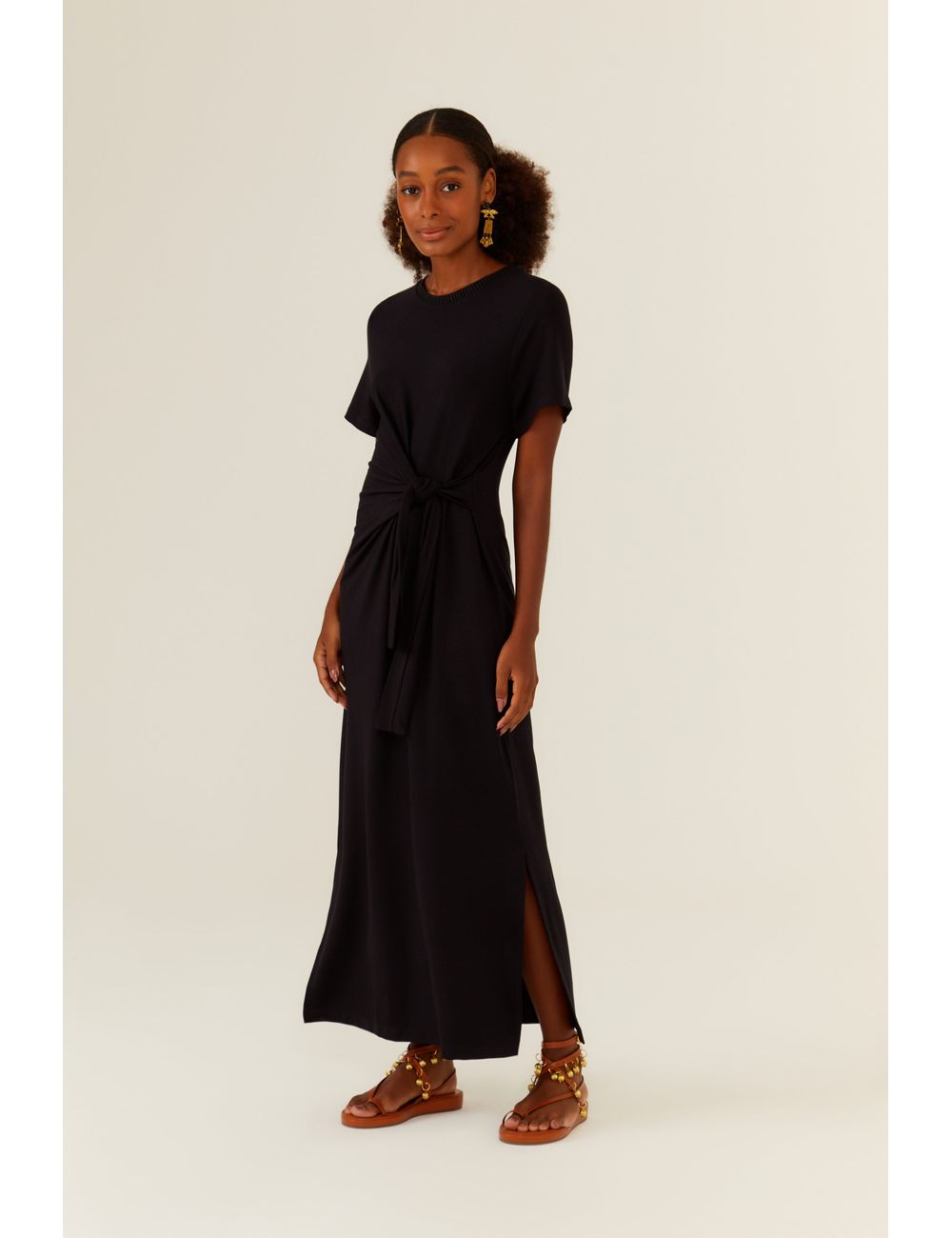 Vestido Midi Decote Retilínea