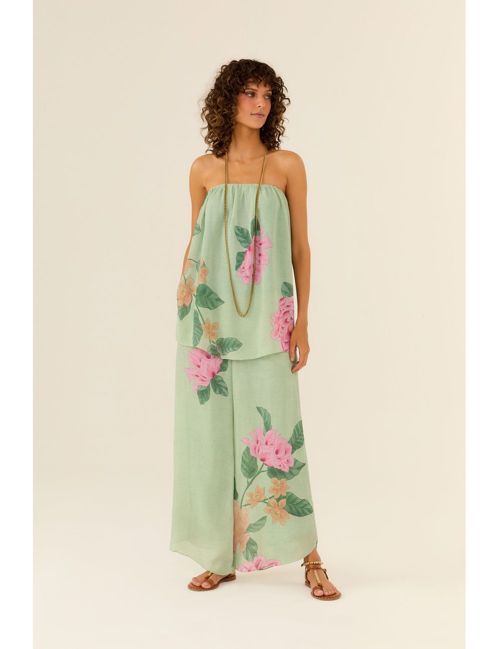 Calça Midi Ggt Estampa Leela