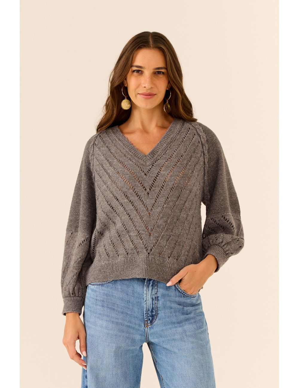 Blusa Decote v Ponto Palito