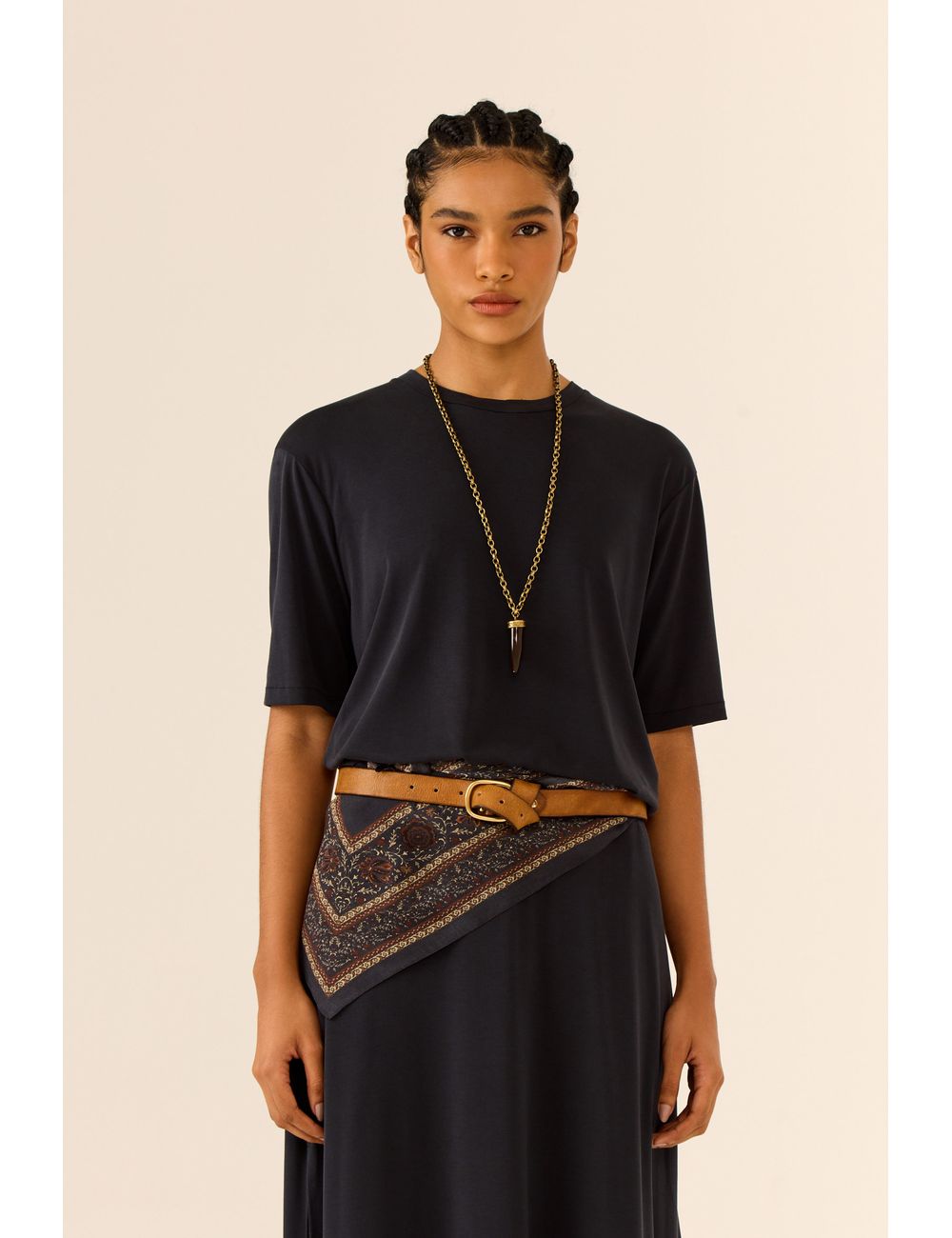 Blusa Manga Curta Deslocada