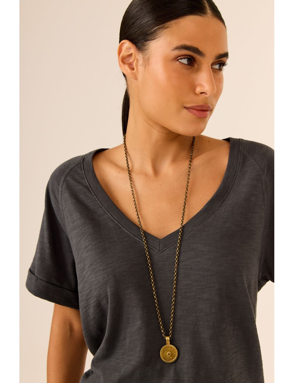 Colar Corrente Ponto Esfera - Dourado / U