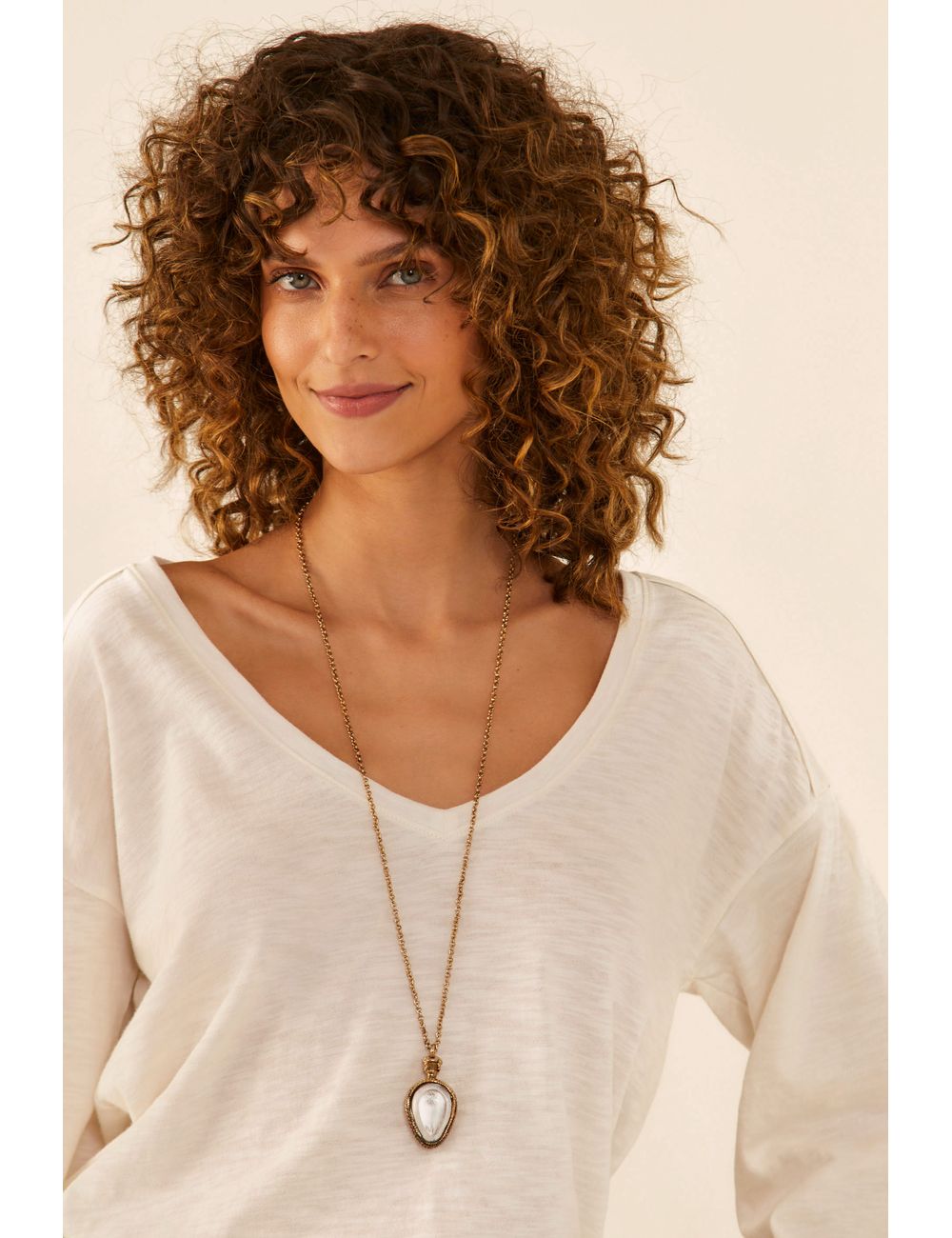 Blusa Manga Longa Decote v