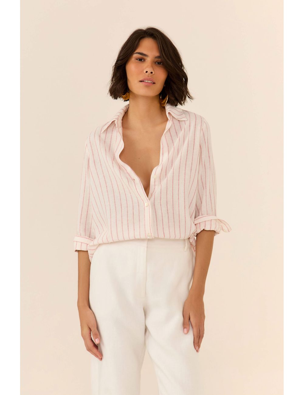 Camisa Listra Botões Frente