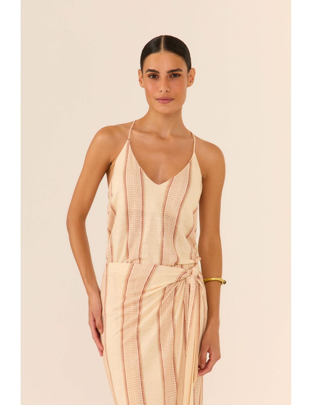 Blusa Alcinha Estampa Tear Grão