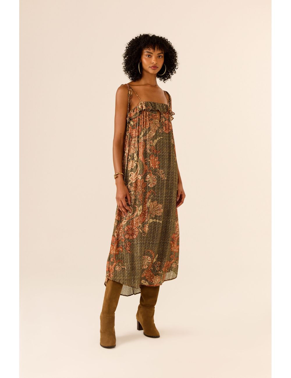 Vestido Midi Estampa Vitral