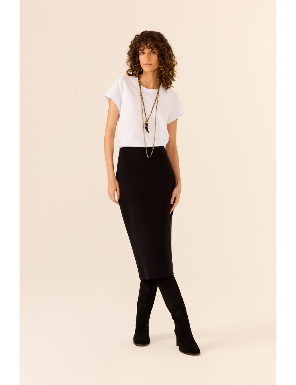 Saia Tricot Midi Reta
