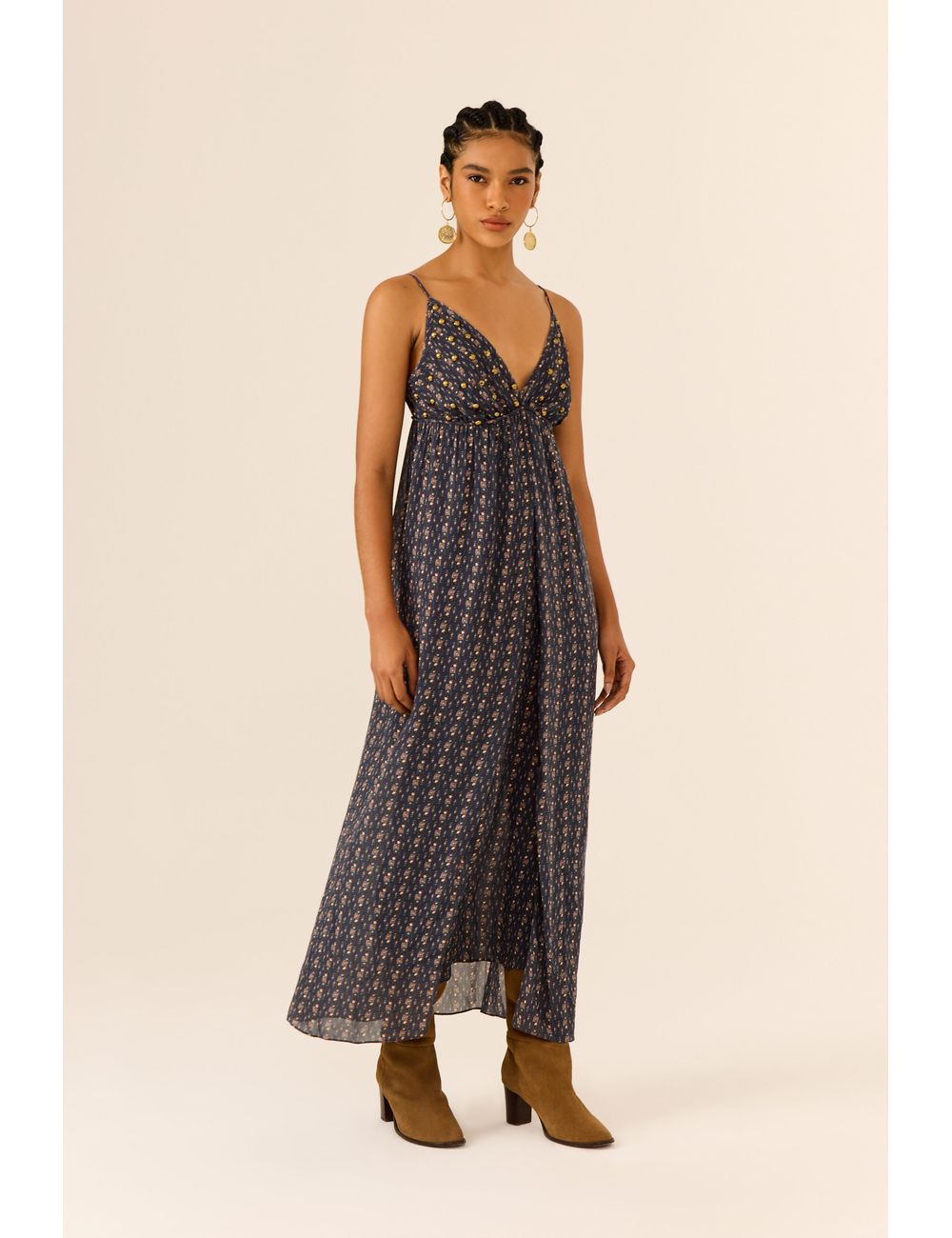 Vestido Midi Ggt Estampa Tiny