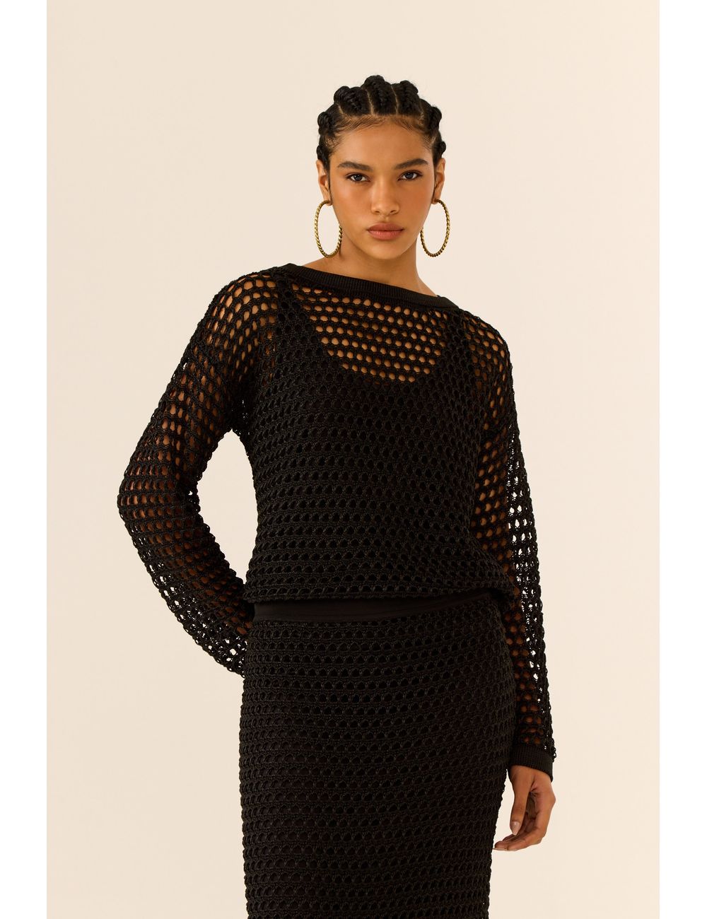 Blusa Tricot Ponto Telado