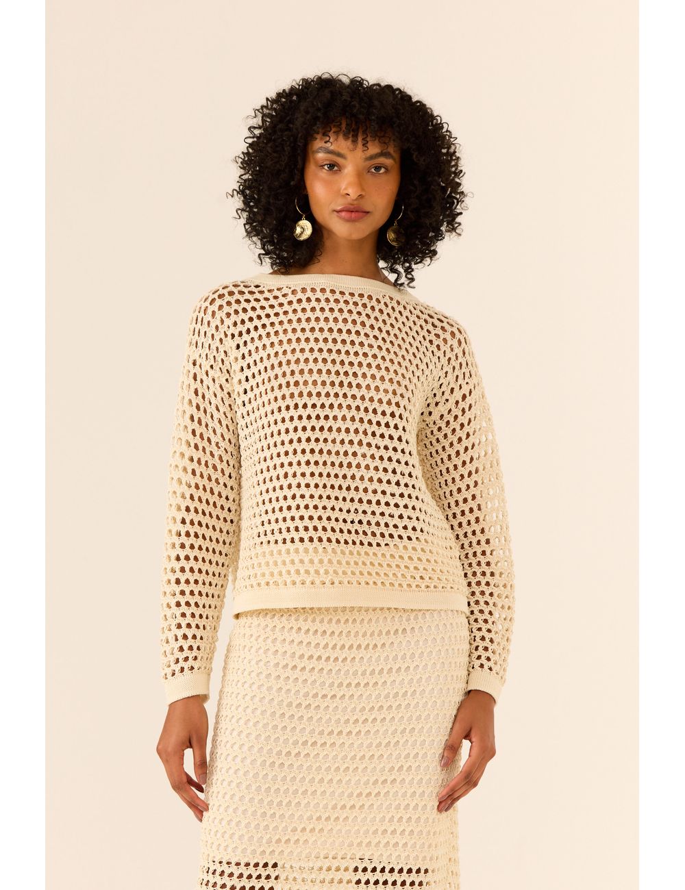 Blusa Tricot Ponto Telado
