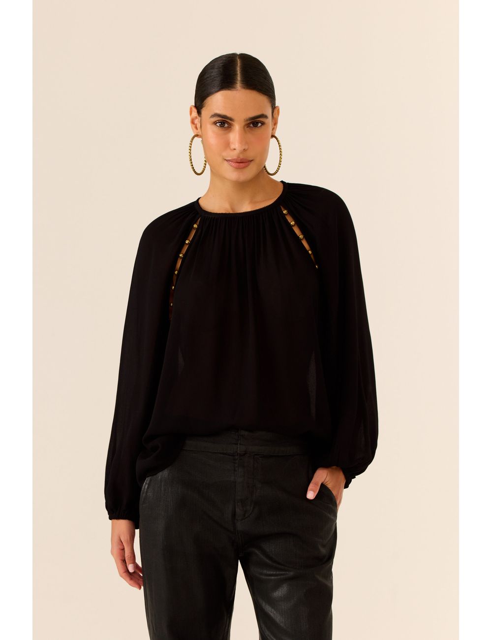 Blusa Manga Longa Ggt Metais
