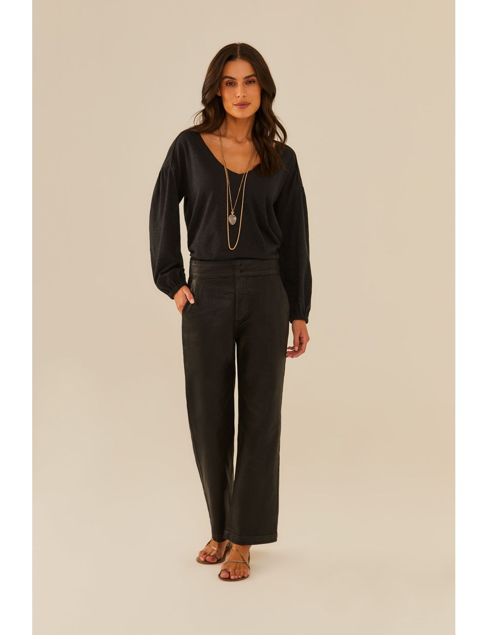 Calça Sarja Resinada