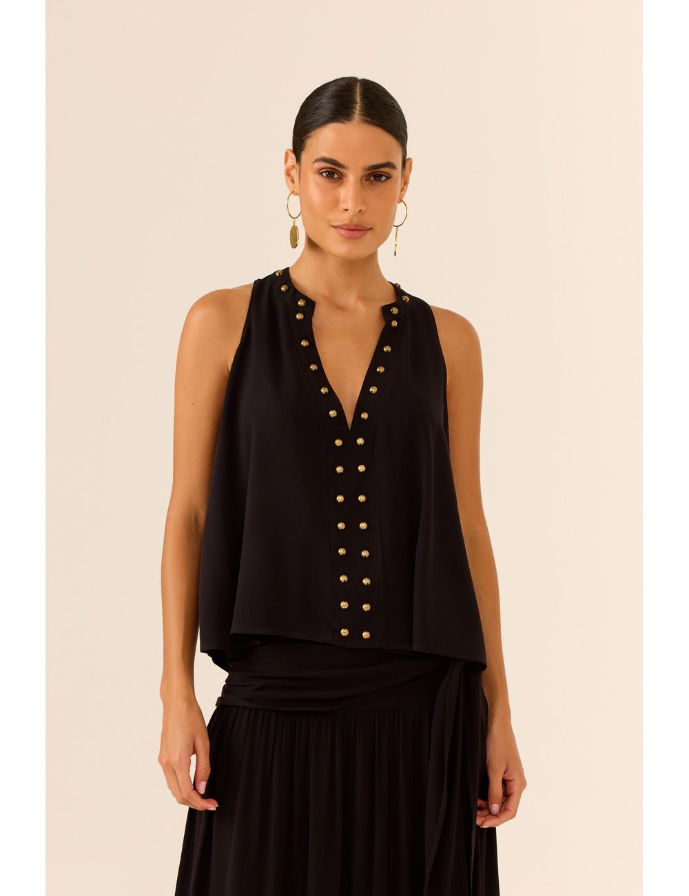 Blusa Decote v Tachas